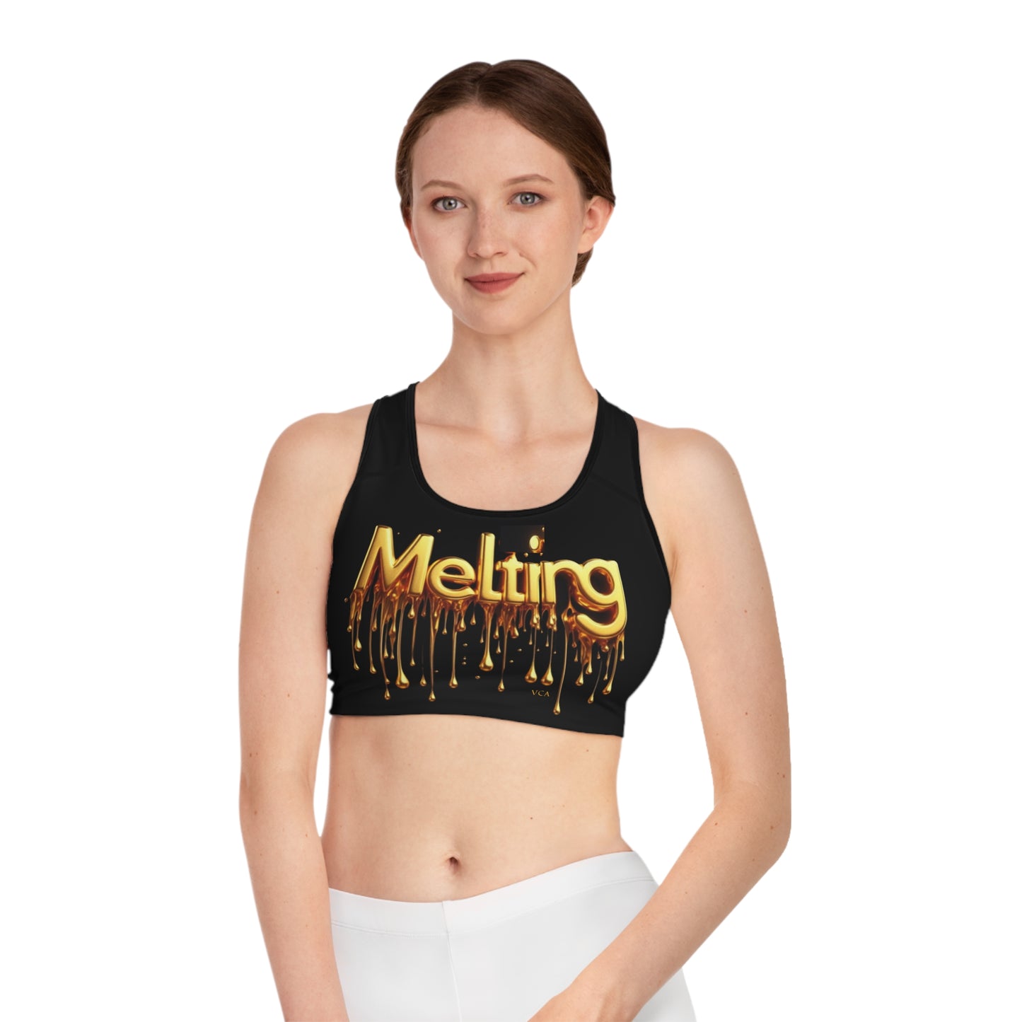“Golden Touch” Collection - Sports Bra - '24K Melting Gold' Design by vca