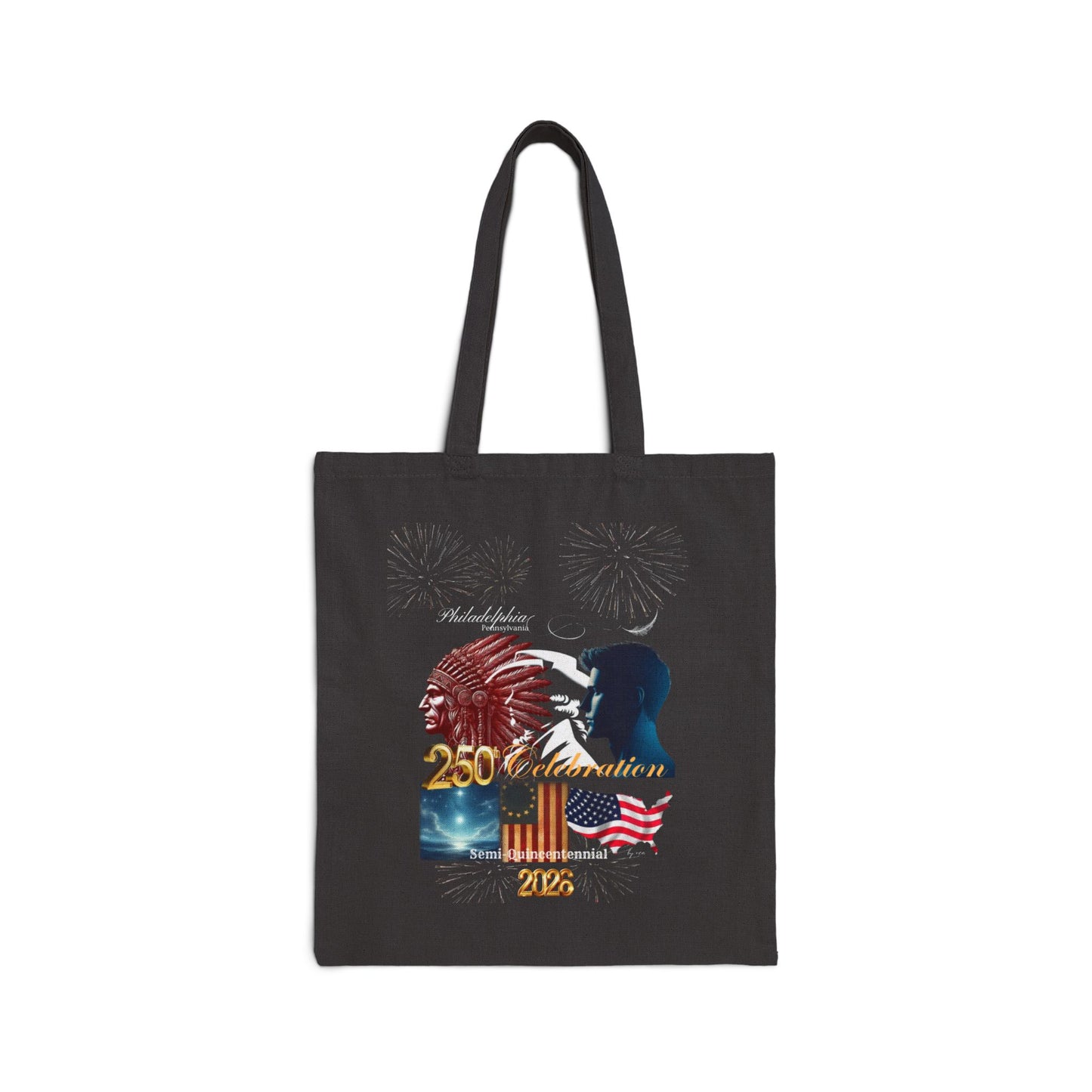 "Legacy of Liberty" Collection - The Official 2026 Limited Edition - Designer Shoulder Tote Bag by vca - Black Cotton Canvas -Early Access