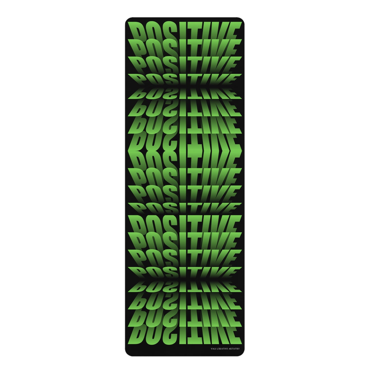 "Elevated Style" Collection - 'Positive Vibes' Designer Yoga Mat by vca - Green