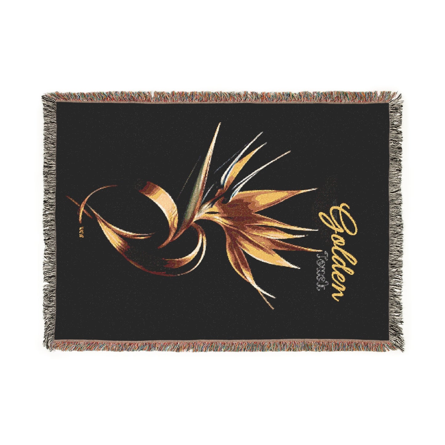 "Golden Touch" collection - 'Bird of Paradise design #2 by vca - Designer Woven Blanket