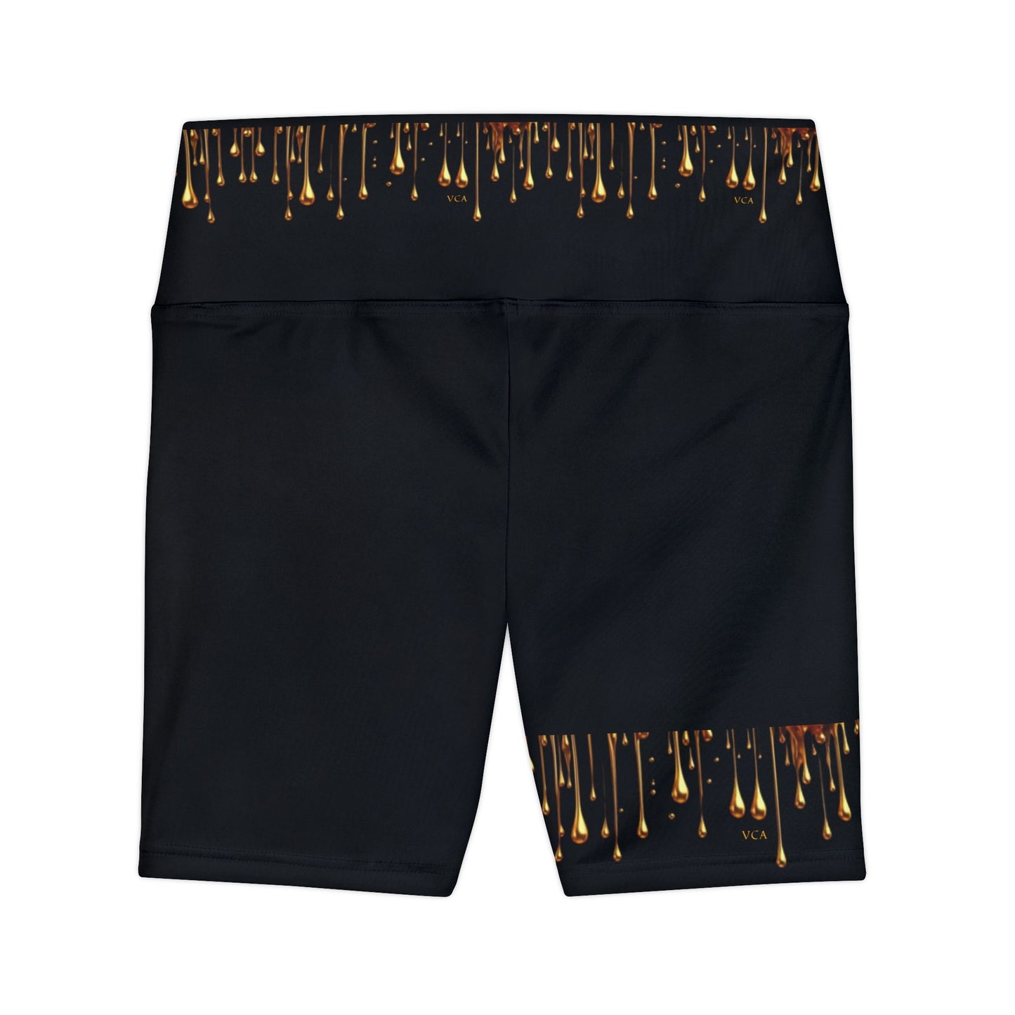 "Golden Touch" Collection - Women's Workout Shorts - '24K Melting Gold' design by vca