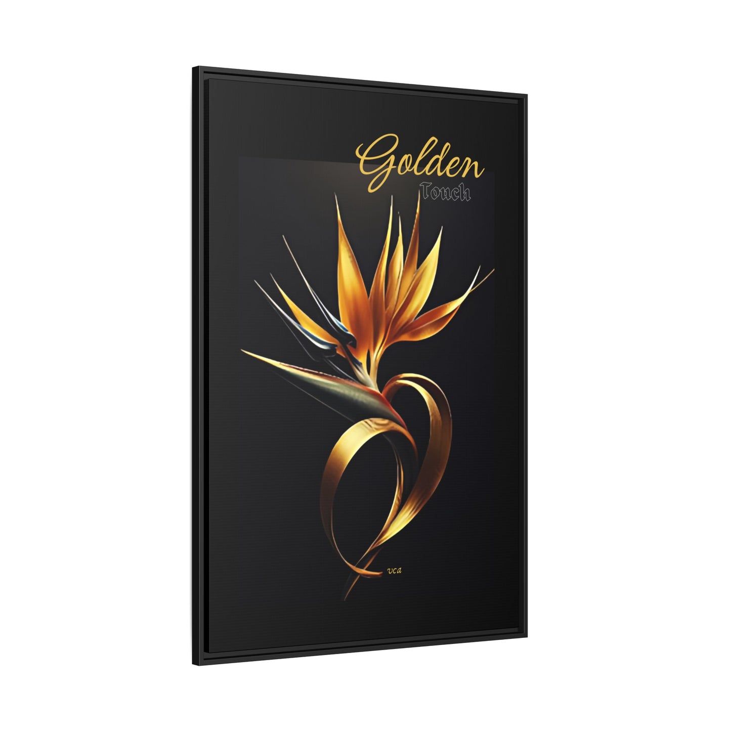 "Golden Touch" collection - 'Bird of Paradise' design #2 by vca - Framed Matte Canvas