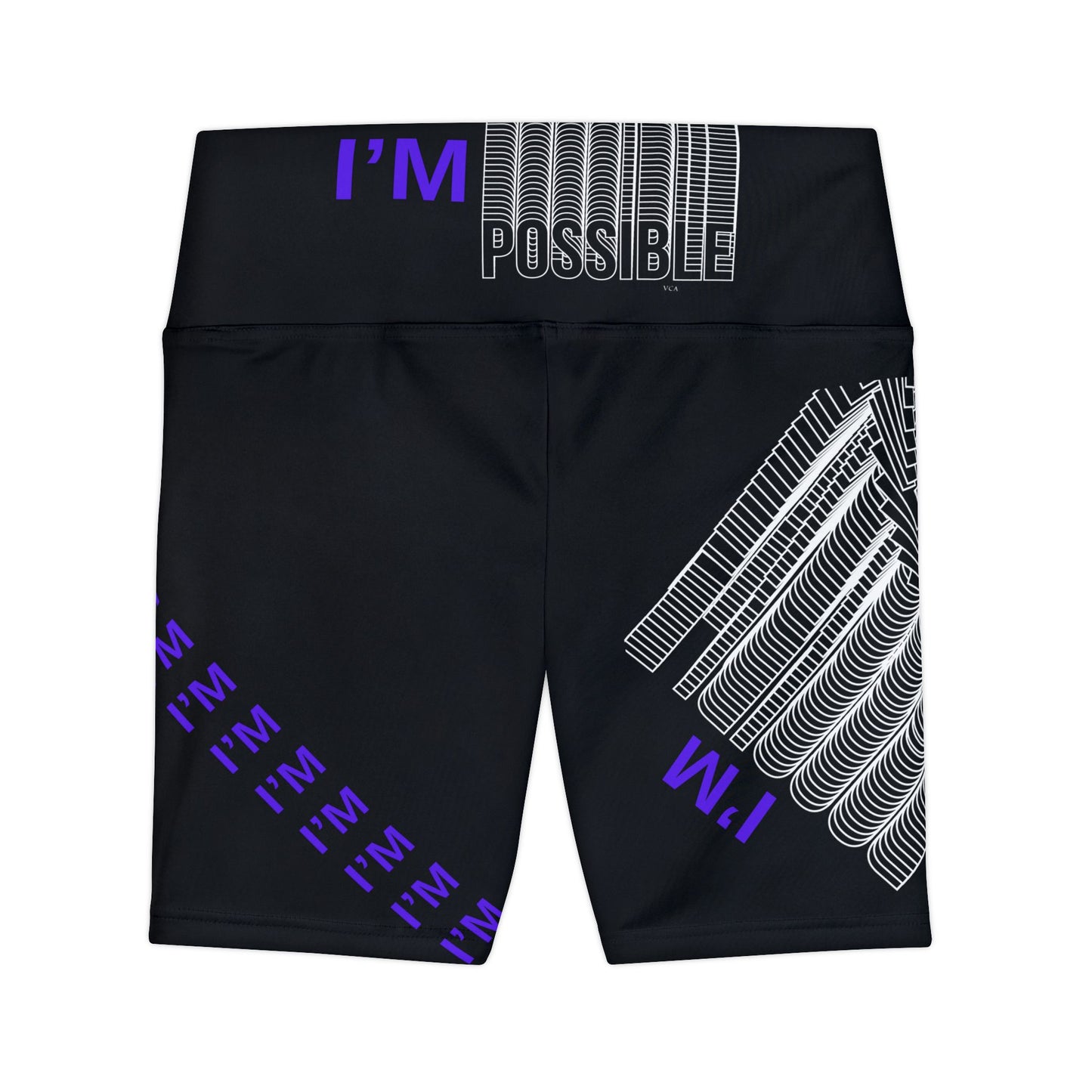 "Elevated Style" Collection - 'I'm Possible' design by vca - Designer Women's Workout Shorts