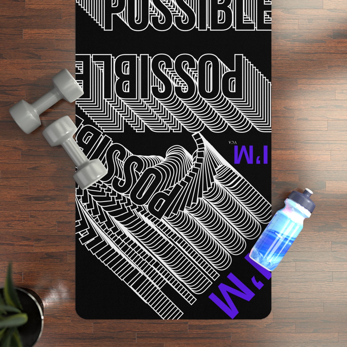 "Elevated Style" Collection - 'I'M POSSIBLE' Designer Yoga Mat by vca