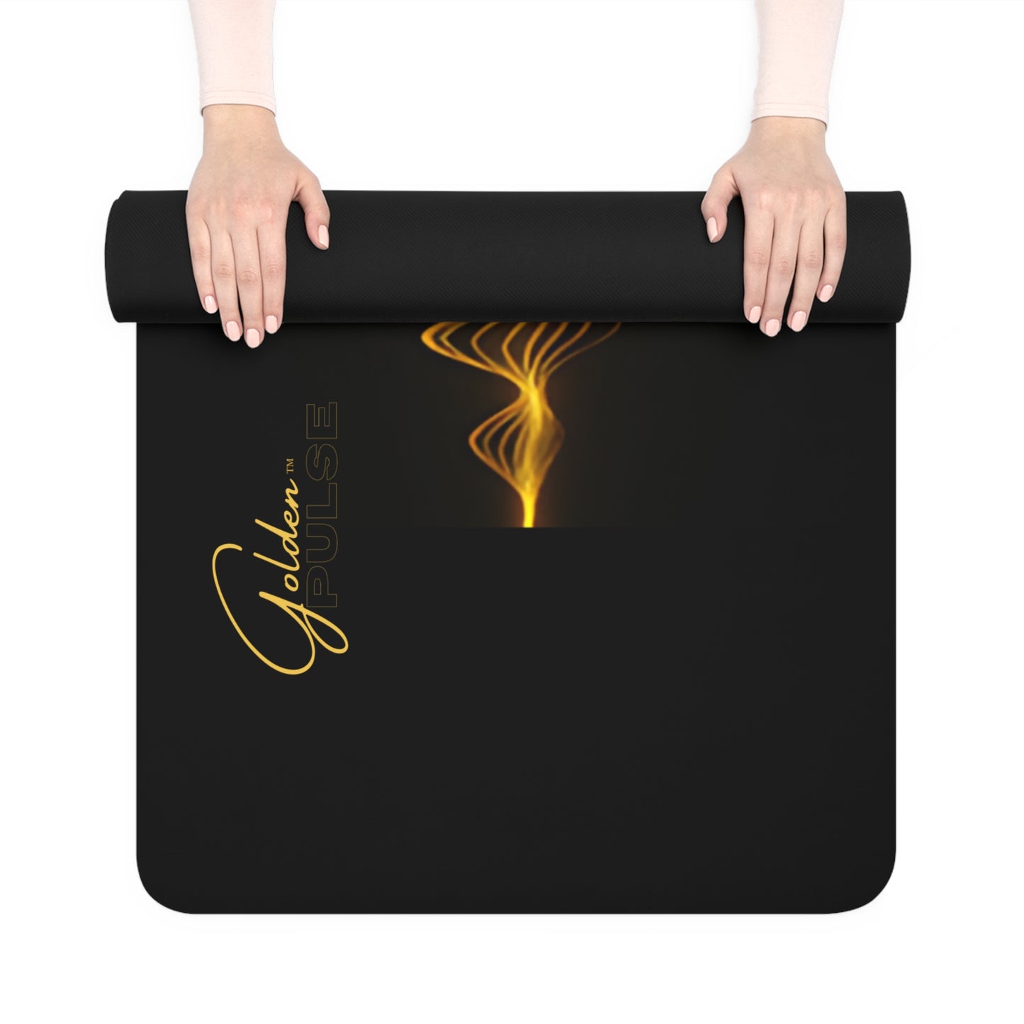 "Golden Touch" Collection - '24K Golden Pulse' Designer Fitness Mat by vca - Black/Gold