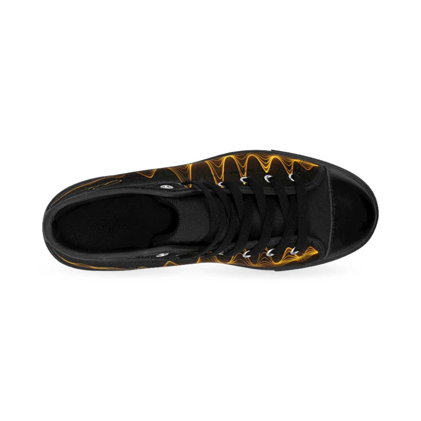 "Golden Touch" Collection - Designer "24k Golden" pulse high-top sneakers by vca - Black