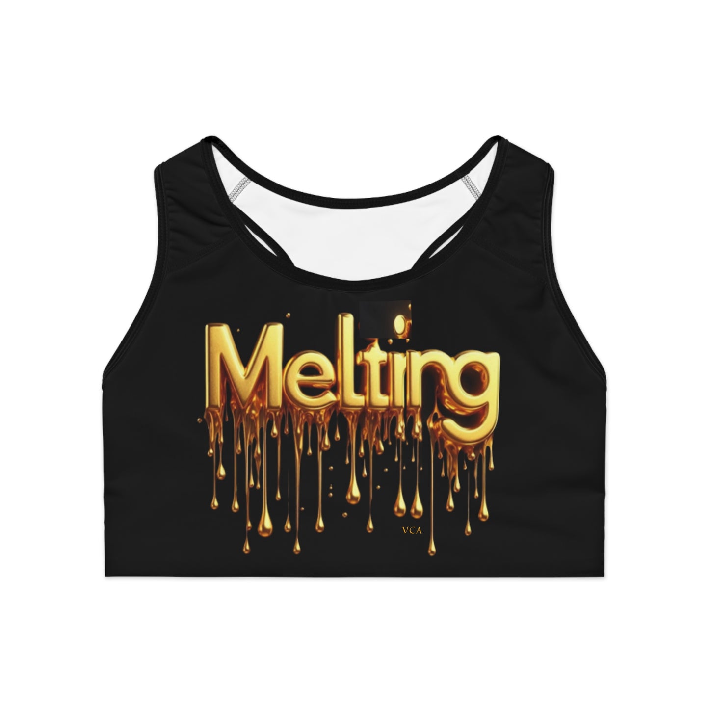 “Golden Touch” Collection - Sports Bra - '24K Melting Gold' Design by vca