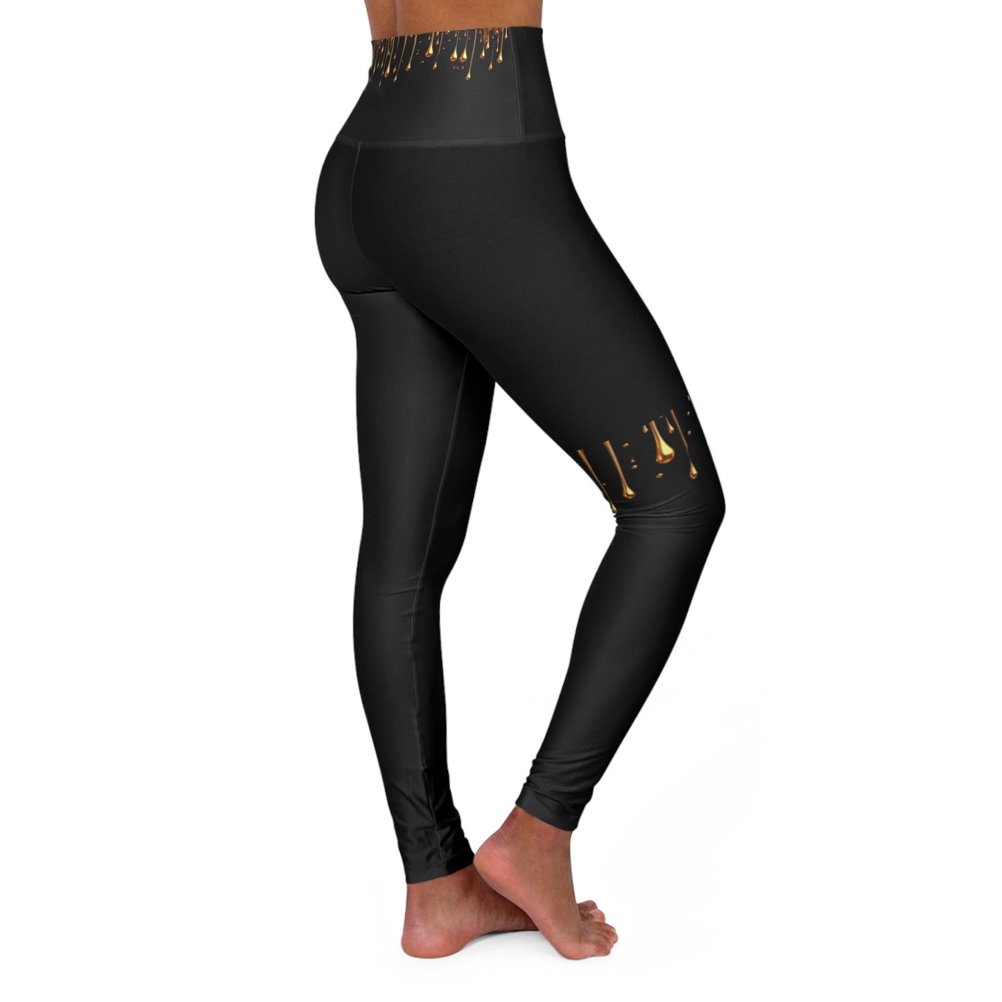 "Golden Touch" Collection, High Waisted Yoga '24k Melting Gold' Designer Leggings by vca