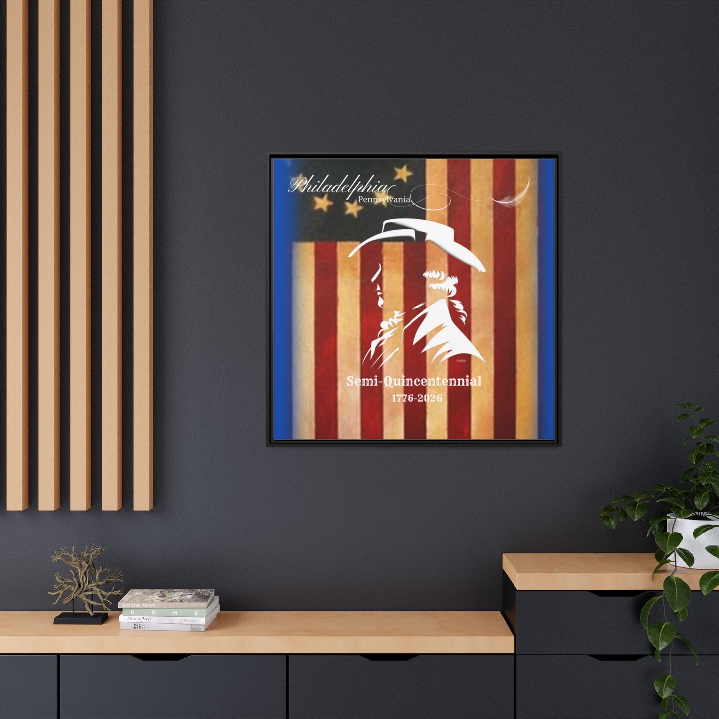 "Legacy of Liberty" Collection - Framed Canvas Art - 'The Colonial Profile" by vca