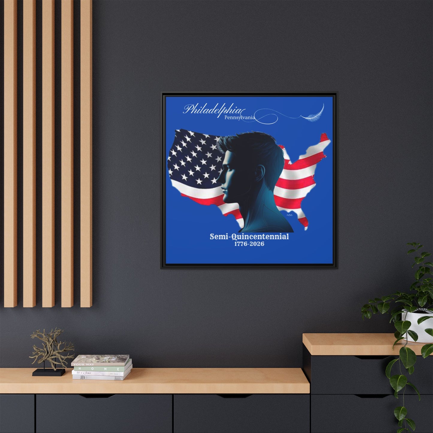 "Legacy of Liberty" Collection - Framed Canvas Art - 'The Modern Man Profile' by vca