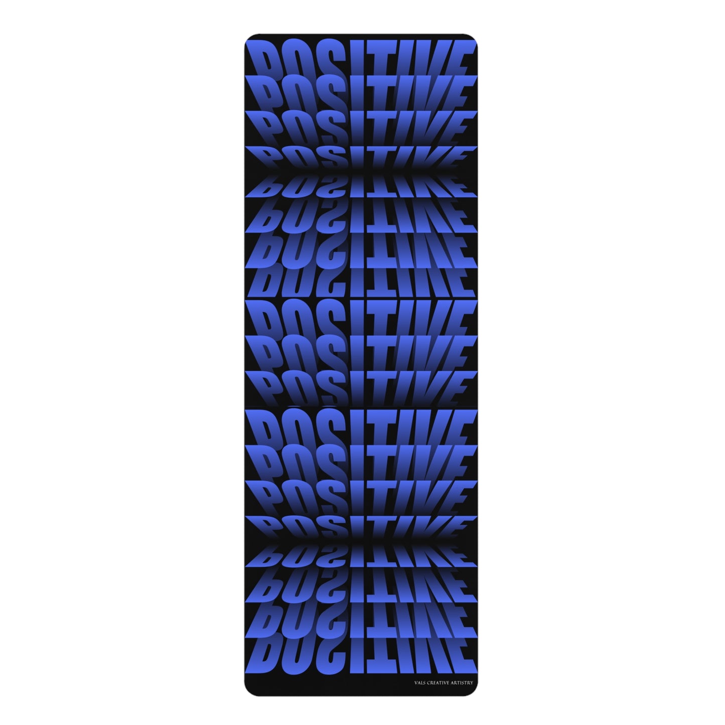 "Elevated Style" Collection - 'Positive Vibes' Designer Yoga Mat by vca - Blue