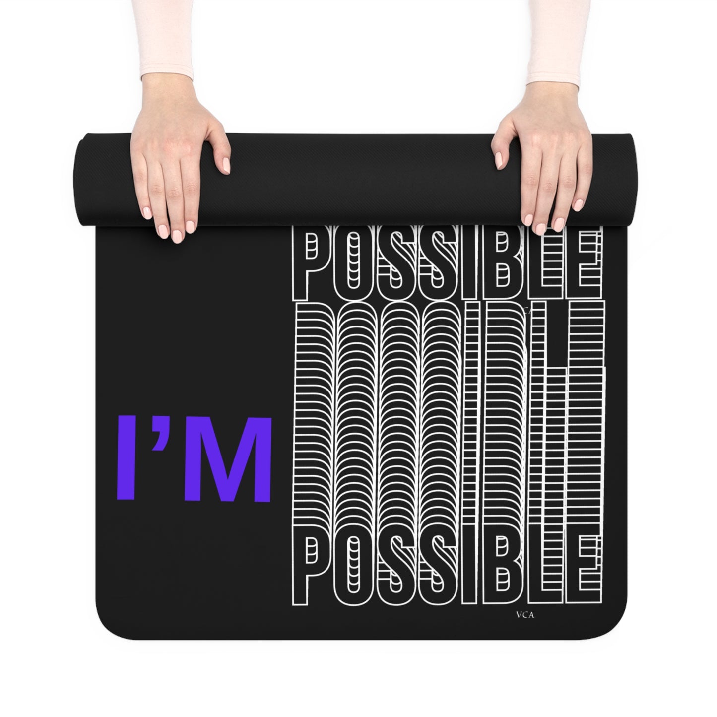 "Elevated Style" Collection - Empowering Rubber Yoga Mat "I'M POSSIBLE" by vca