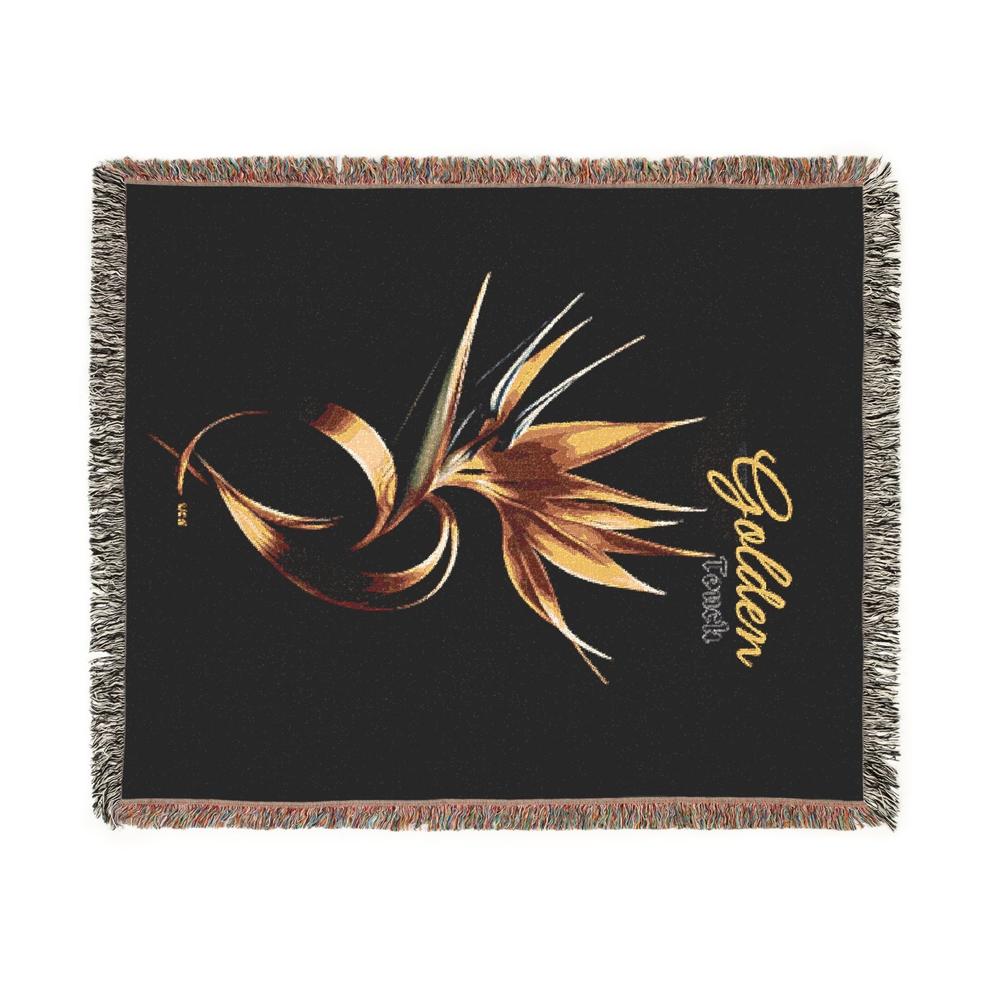 "Golden Touch" collection - 'Bird of Paradise design #2 by vca - Designer Woven Blanket