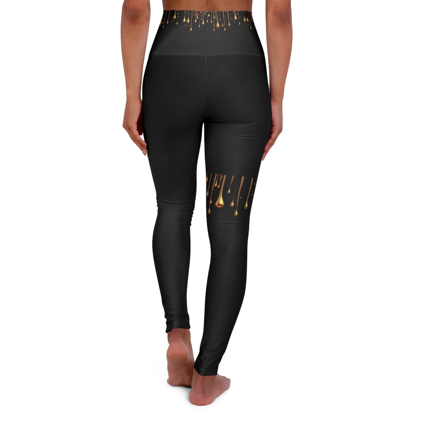 "Golden Touch" Collection, High Waisted Yoga '24k Melting Gold' Designer Leggings by vca