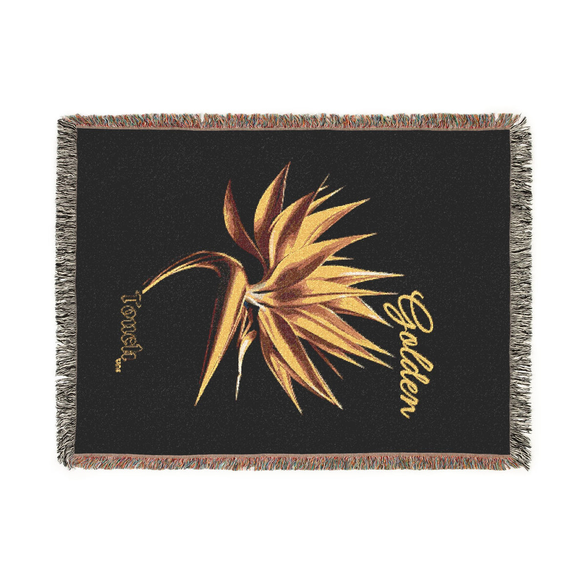 "Golden Touch" Collection - 'Bird of Paradise Design #1' by vca - Designer Woven Blanket