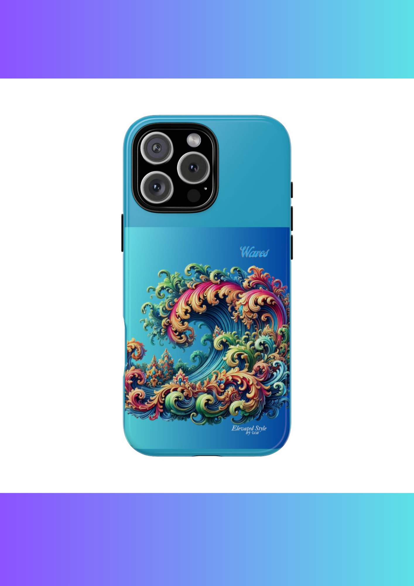 "Elevated Style" Collection - 'Waves2' design by vca - Designer iPhone Tough Cases