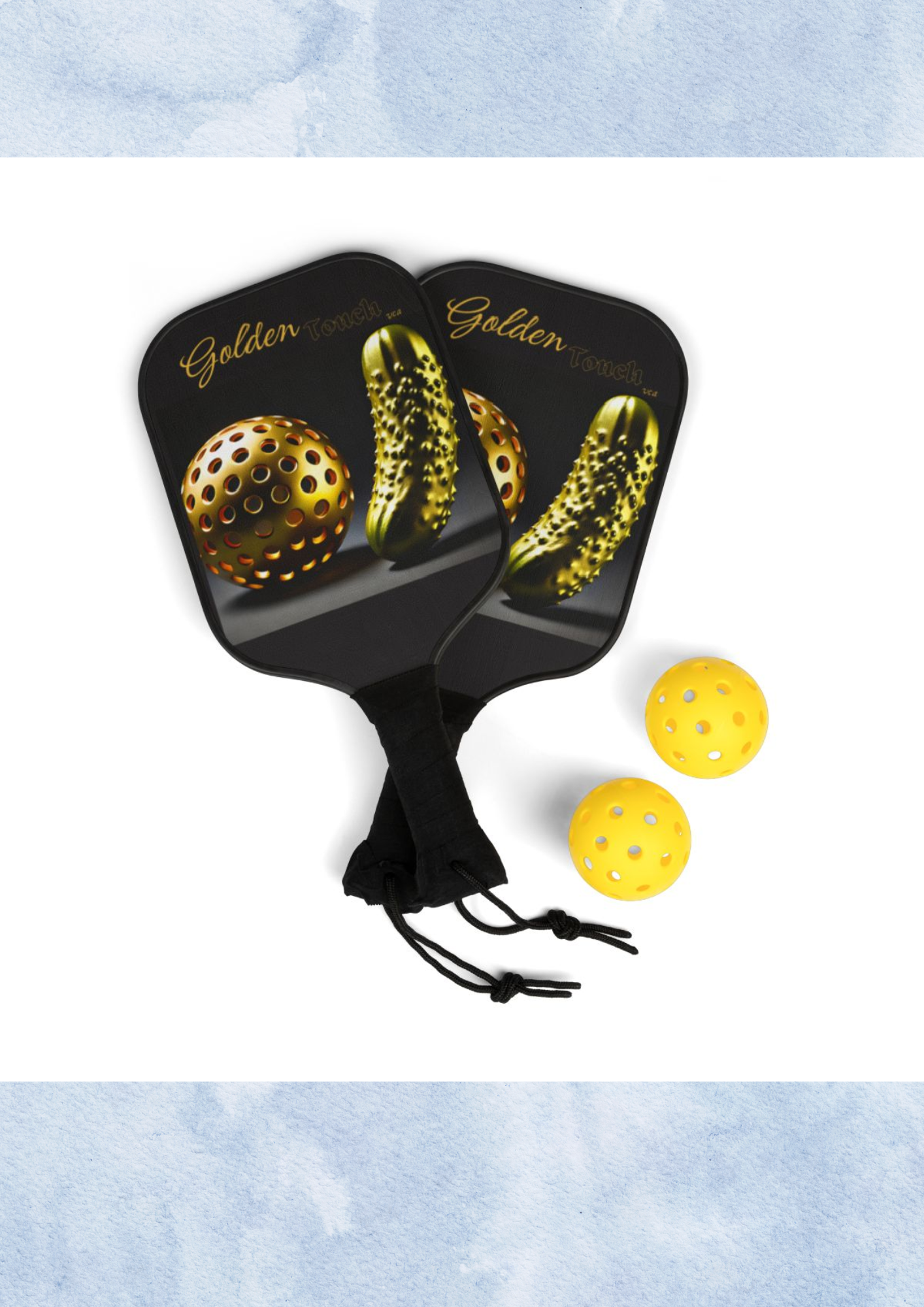 "Golden Touch" Collection - 'Pickleball' design by vca - Designer Pickleball Kit
