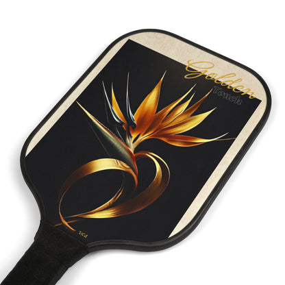"Golden Touch" Collection - 'Bird of Paradise' design #2 by vca - Designer Pickleball Kit