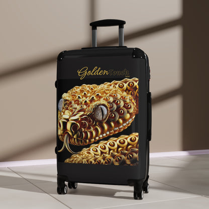 "Golden Touch" Collection - 'Snake Crystal Eyes' design by vca - Designer Luggage Set