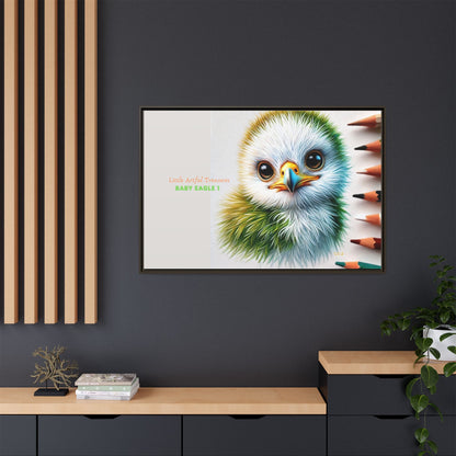 "Little Artful Treasures" Collection - Framed Matte Canvas - 'Baby Eagle 1' by vca