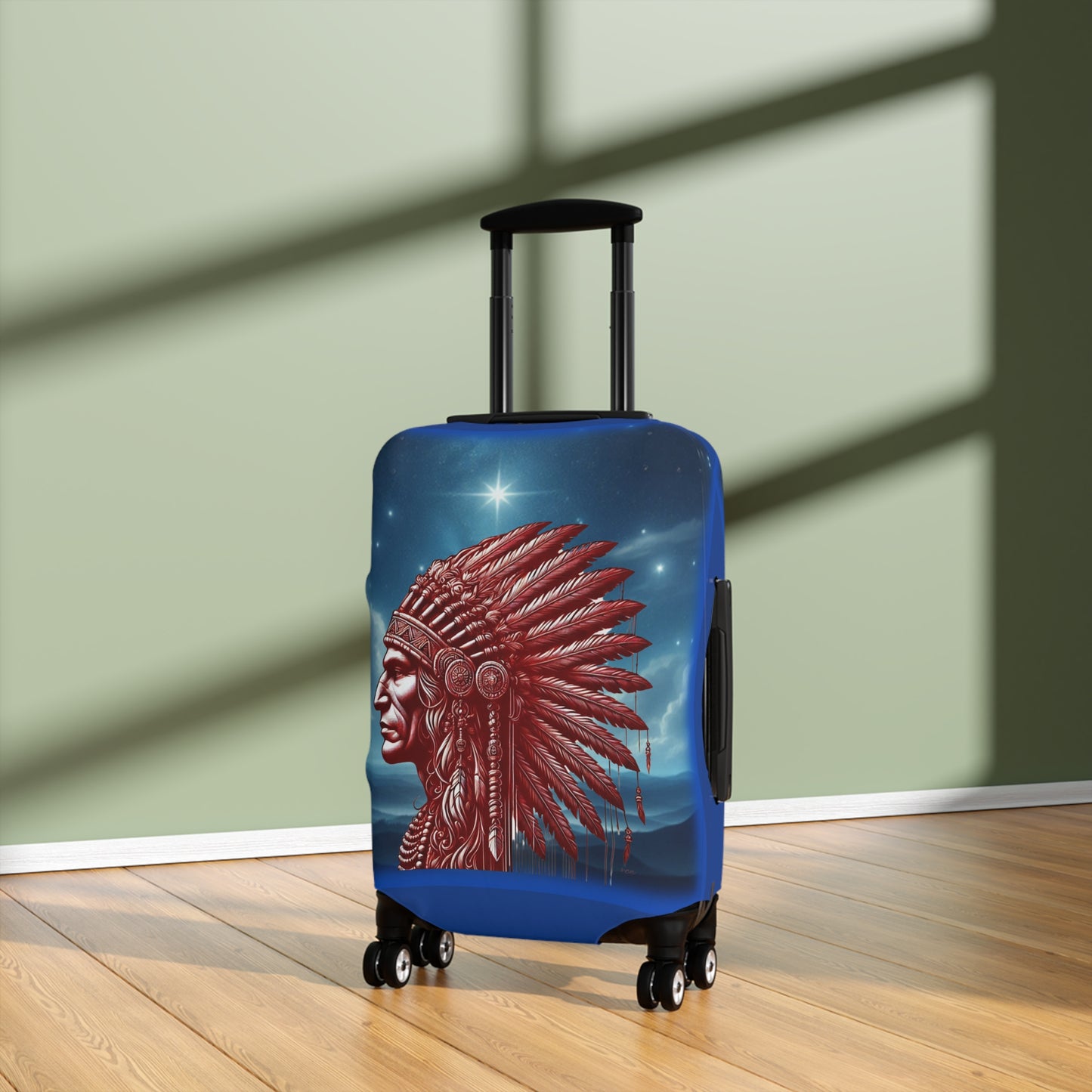 "Legacy of Liberty" Collection - Chief Profile Luggage Cover by vca — 2-sided design - Blue