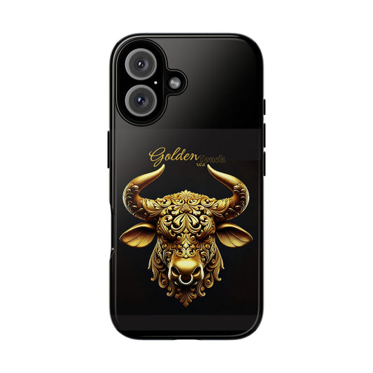 "Golden Touch" Collection - Designer iPhone Tough Cases - 'Taurus Head2' by vca