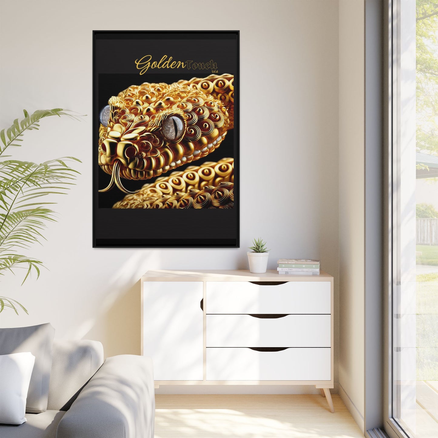 "Golden Touch" Collection - Matte Canvas Wall Art - 'Snake Eyes' by vca