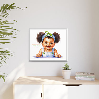 "Little Artful Treasures" Collection - Framed Canvas Print — "Sweet Pea 2" Baby Portrait by vca
