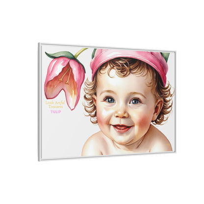 "Little Artful Treasures" Collection - 'Tulip' - Art Framed Matte Canvas Baby Portrait by vca