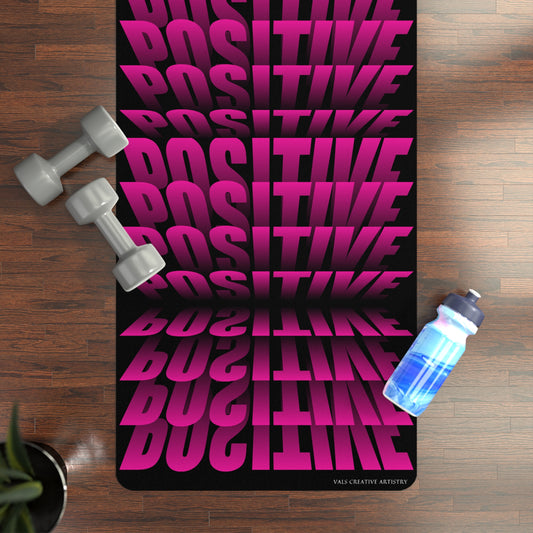 "Elevated Style" Collection - 'Positive Vibes' Designer Mat in Hot Pink by vca - Yoga Mat