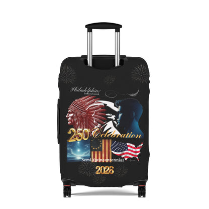 "Legacy of Liberty" Collection - Luggage Cover design by vca - Semi-Quincentennial Travel Accessory, 2-sided - Black