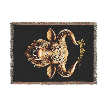 "Golden Touch" Collection - 'TaurusHead2' design by vca - Designer Woven Blanket
