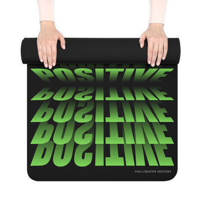 "Elevated Style" Collection - 'Positive Vibes' Designer Yoga Mat by vca - Green