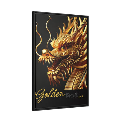 "Golden Touch" Collection - Framed 'Golden Dragon' Designer Canvas Wall Art by vca
