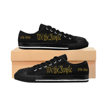 'We The People' 1776–2026 by vca, Low-Top Sneakers — Patriotic Men’s Canvas Shoes