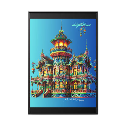 "Elevated Style" Collection - Vibrant Wall Art 'Light House' by vca - Framed Matte Canvas