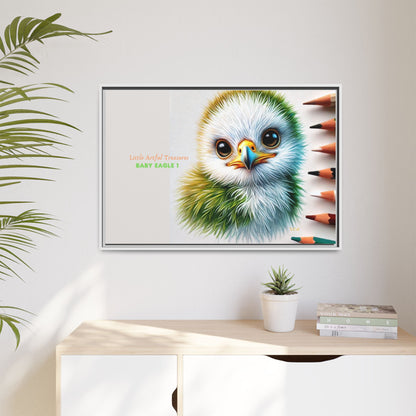 "Little Artful Treasures" Collection - Framed Matte Canvas - 'Baby Eagle 1' by vca