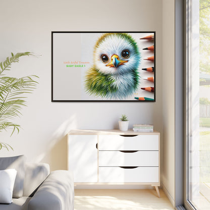 "Little Artful Treasures" Collection - Framed Matte Canvas - 'Baby Eagle 1' by vca