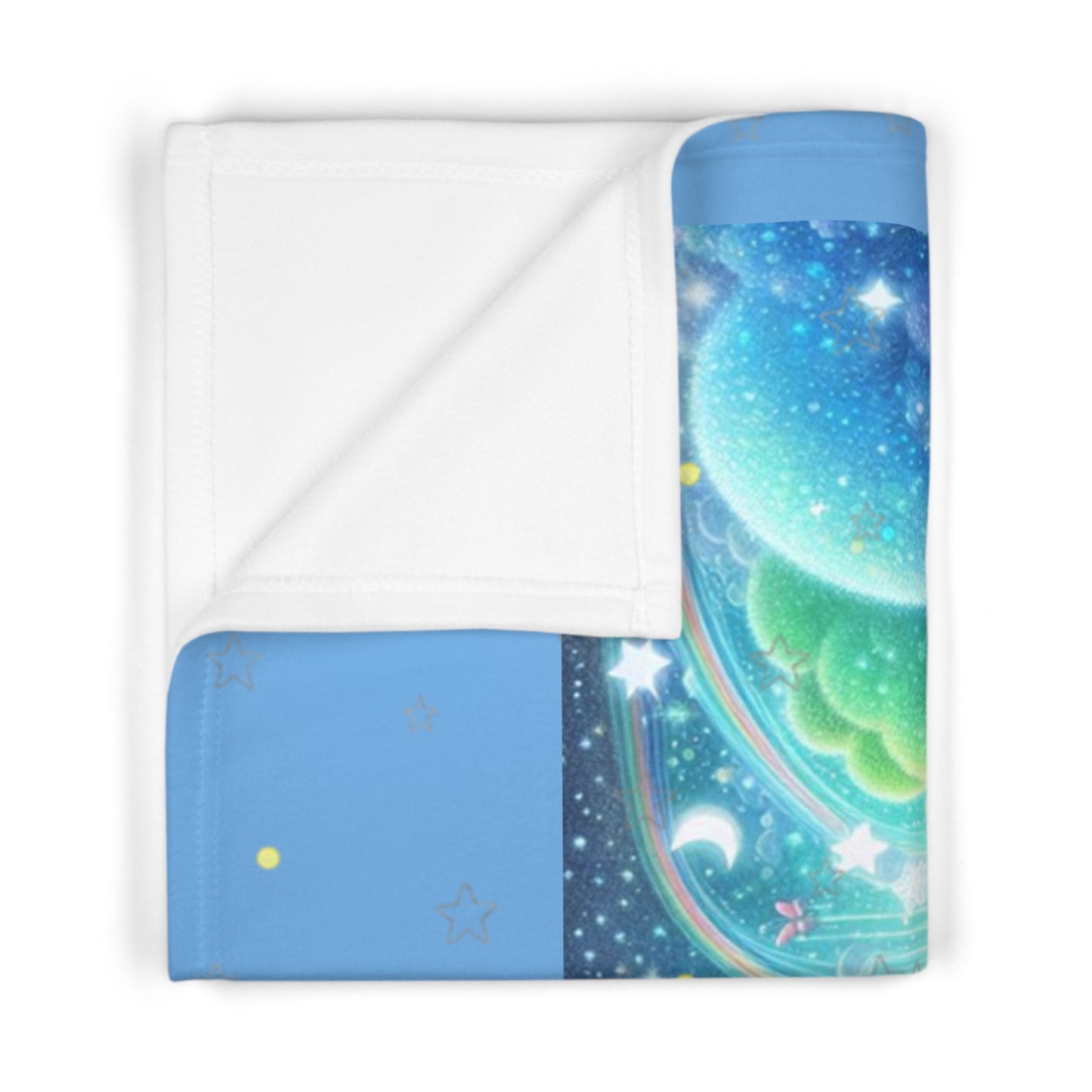 "Little Artful Treasures" Collection — Soft Fleece Nursery Throw - 'Forest Lite Dreams 1' by vca
