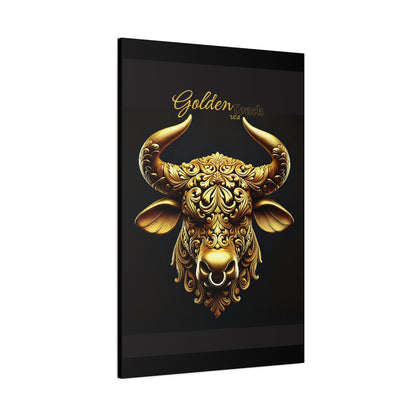 "Golden Touch" Collection - 'Taurus Head2' by vca - Framed Designer Matte Canvas