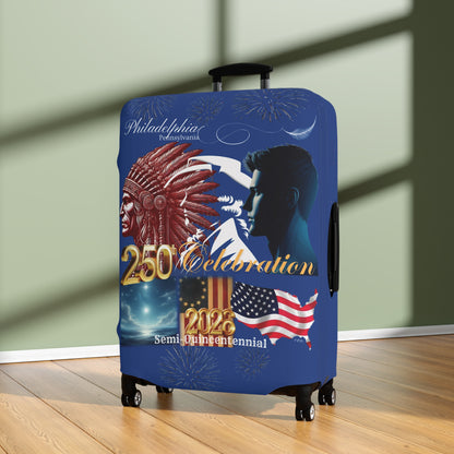 'Legacy of Liberty' Collection - Luggage Cover by vca —250th Anniversary -- Semi‑Quincentennial Travel Accessory, 2-sided - Blue