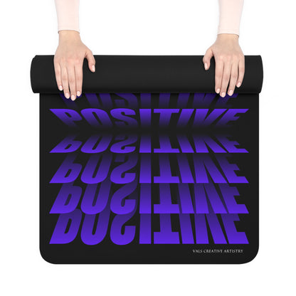 "Elevated Style" Collection - 'Positive Vibes' Designer Yoga Mat by vca - Purple