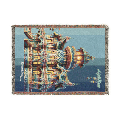 "Elevated Style" Collection - 'LightHouse2' design by vca - Designer Woven Blanket