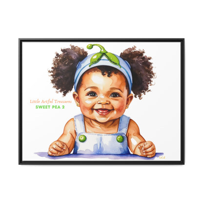 "Little Artful Treasures" Collection - Framed Canvas Print — "Sweet Pea 2" Baby Portrait by vca
