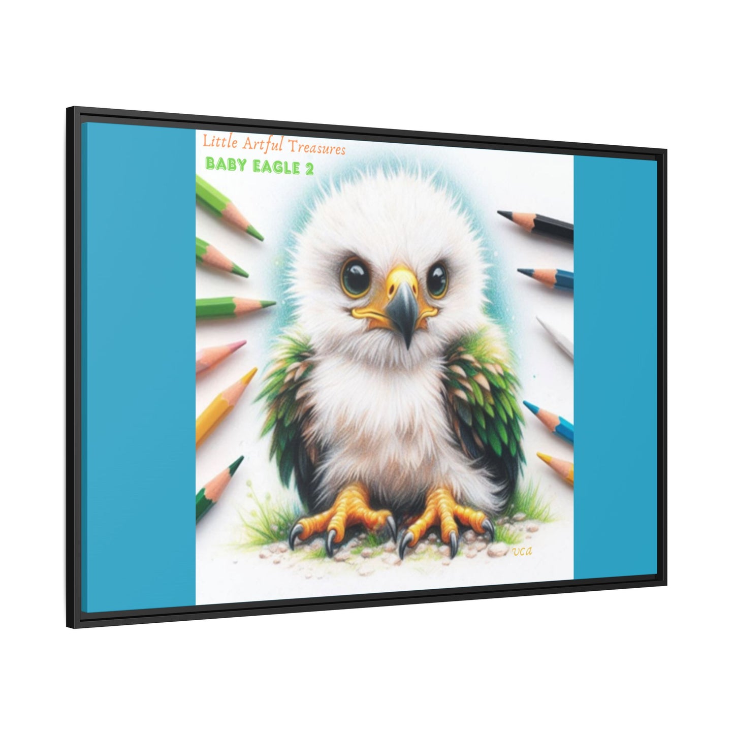 "Little Artful Treasures" Collection - Framed Canvas Wall Art — "Baby Eagle 2" by vca