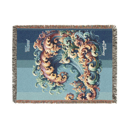 "Elevated Style" Collection - Designer Woven Blanket - 'Waves2" by vca
