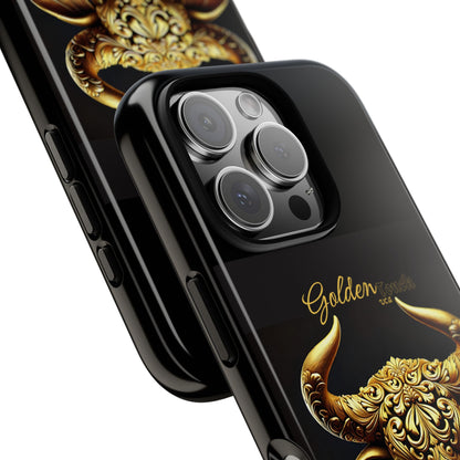 "Golden Touch" Collection - Designer iPhone Tough Cases - 'Taurus Head2' by vca