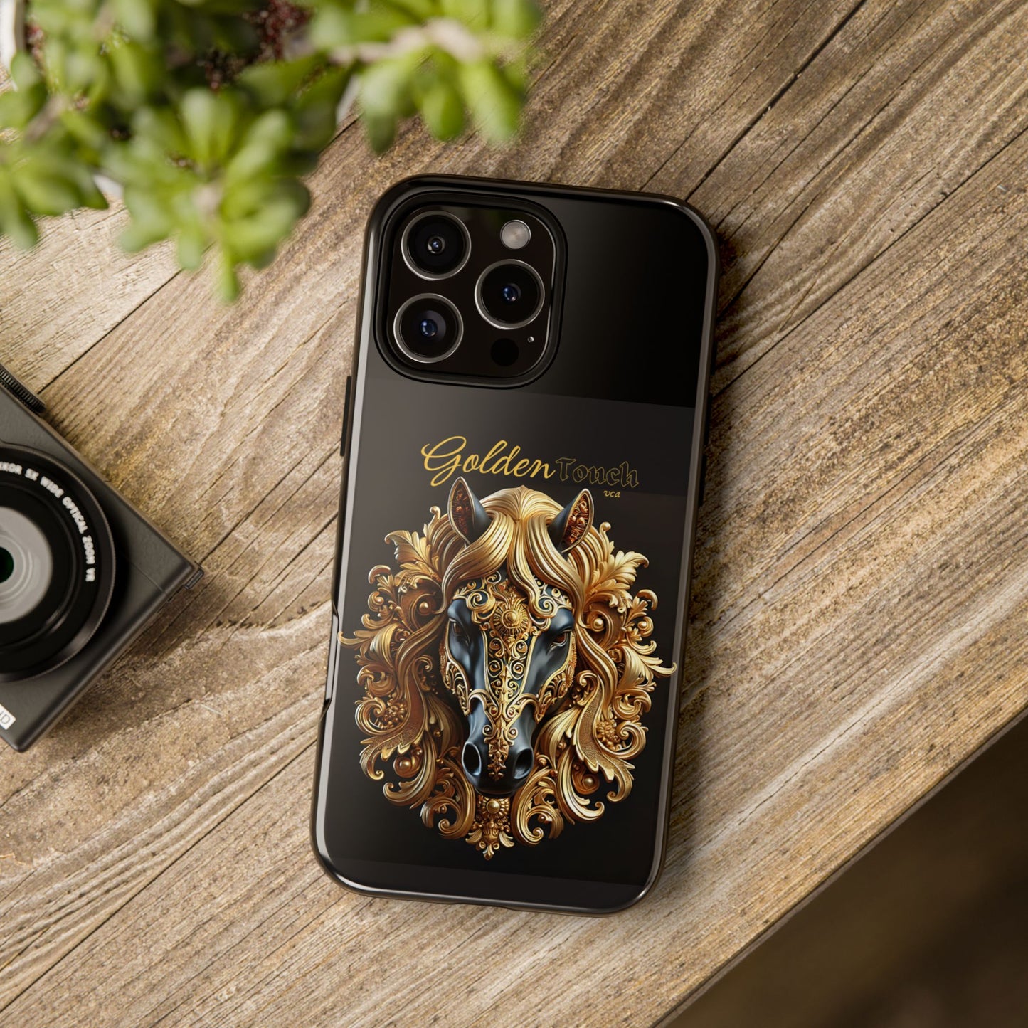 "Golden Touch" Collection - 'Horse Head1' design by vca - Designer iPhone Tough Cases