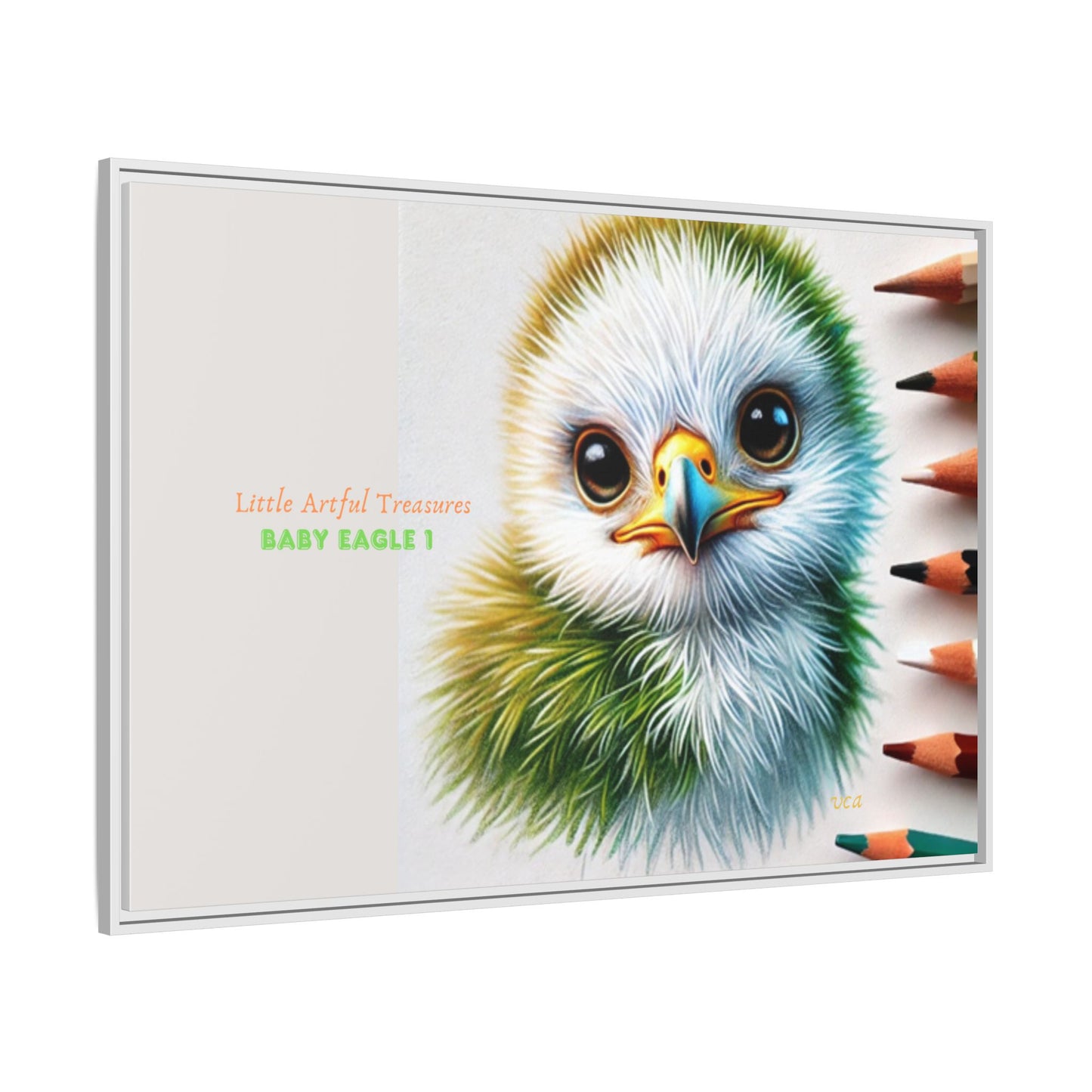 "Little Artful Treasures" Collection - Framed Matte Canvas - 'Baby Eagle 1' by vca