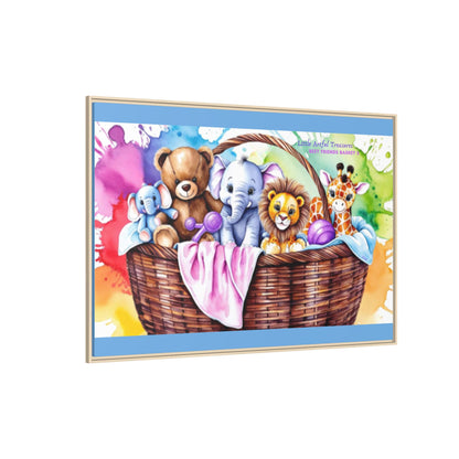 "Little Artful Treasures" Collection - Framed Nursery Canvas Wall Art — 'Best Friends Basket 2' by vca